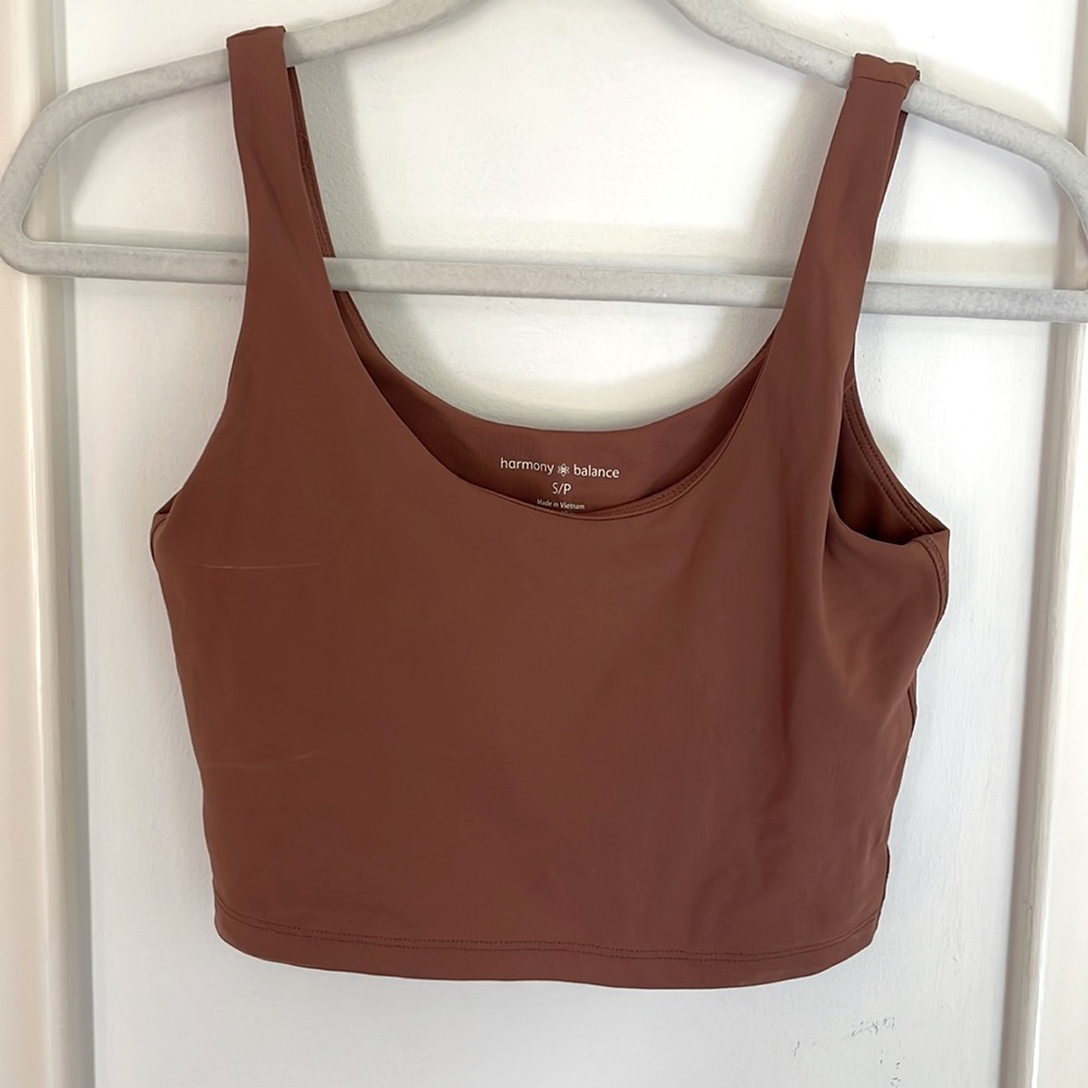 Harmony Balance Brown Crop Bra Tank